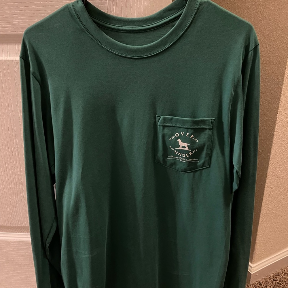 Green over and under long sleeve tee shirt